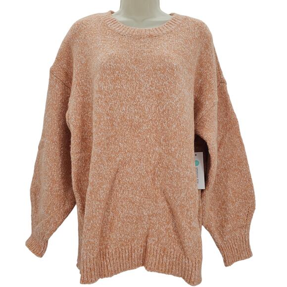 Pink Clover Womans size L Etienne Long Sleeve Sweater Crewneck Light Orange NEW - Picture 1 of 8